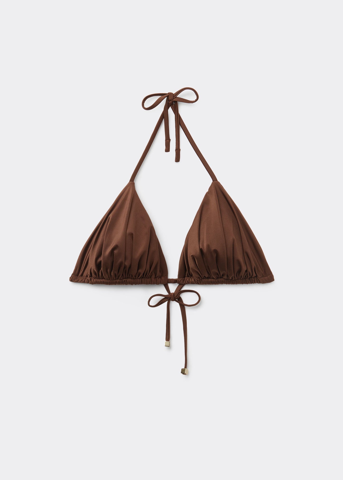 Removable Padding Triangle Bikini Top Shiny Satin