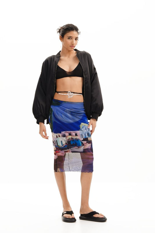 landscape midi skirt
