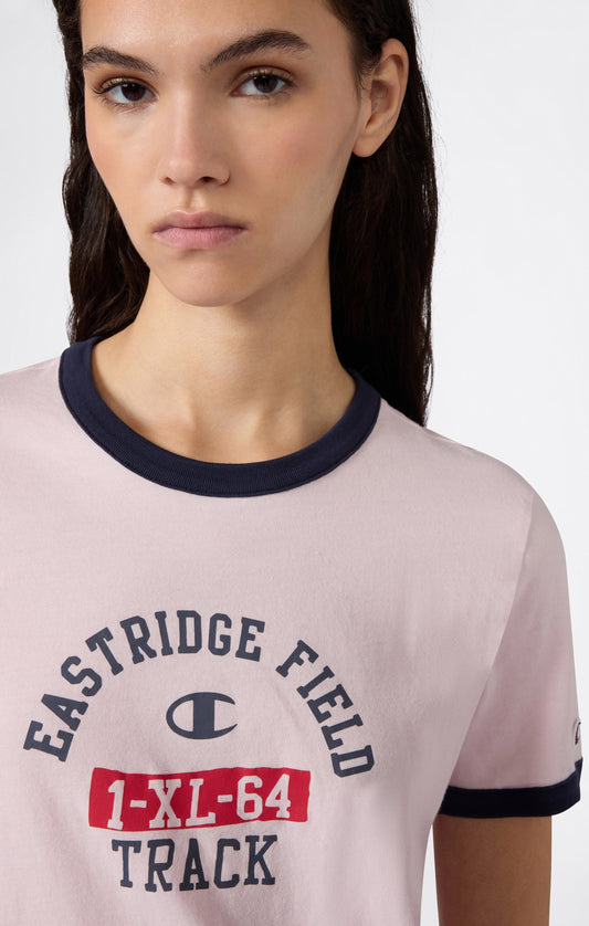Women's Cropped Ringer T-Shirt with Graphic