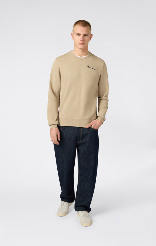 Men's Lightweight Crewneck Sweatshirt with Embroidered Logo Icons