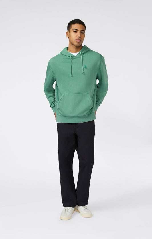 Men's Hooded Sweatshirt with Embroidered Logo and Washed Effect Icons