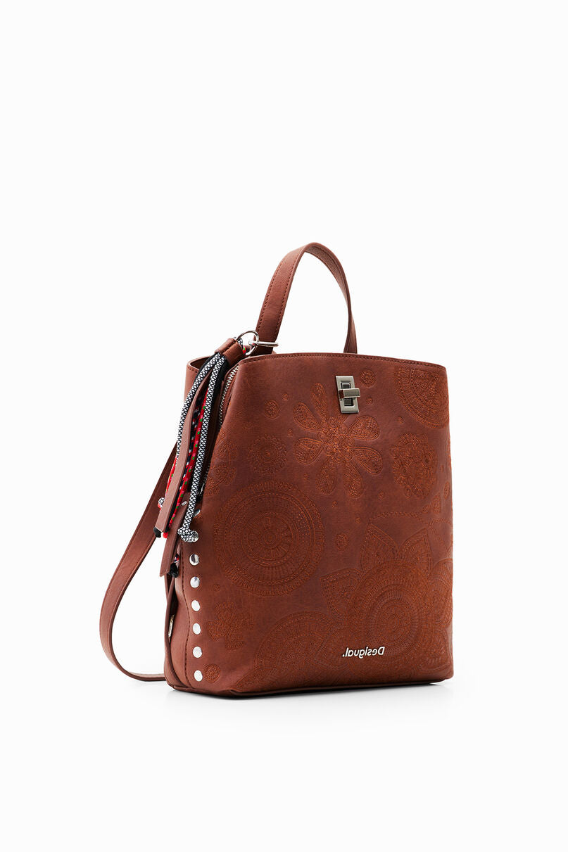 Small leather effect backpack