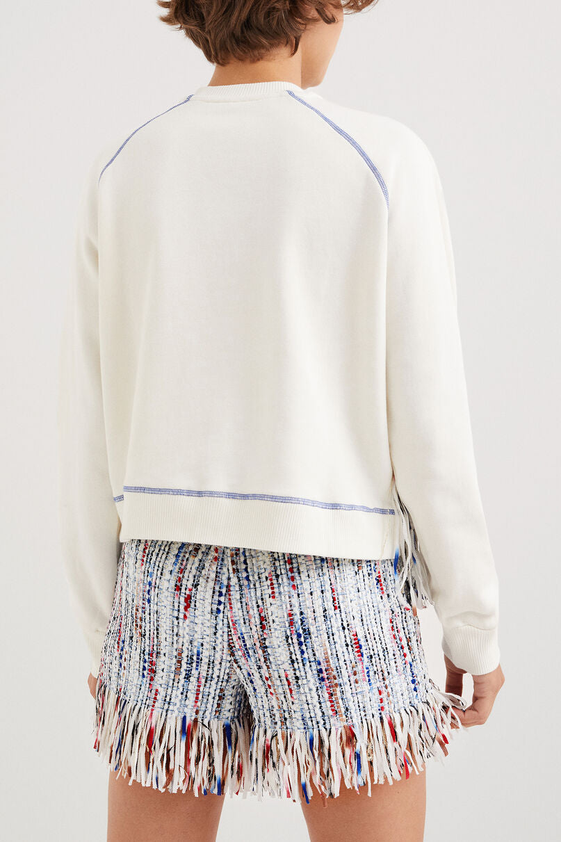 Fabric patchwork sweatshirt