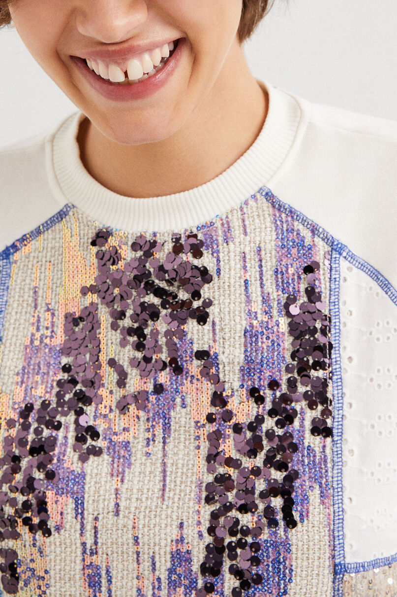 Fabric patchwork sweatshirt