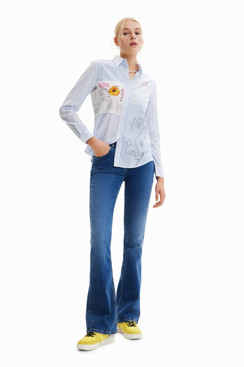 Patchwork striped shirt