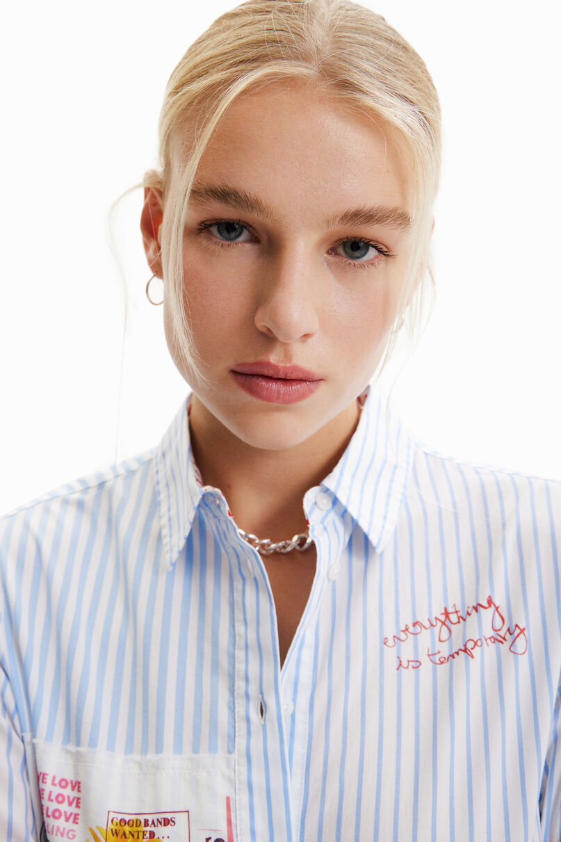 Patchwork striped shirt