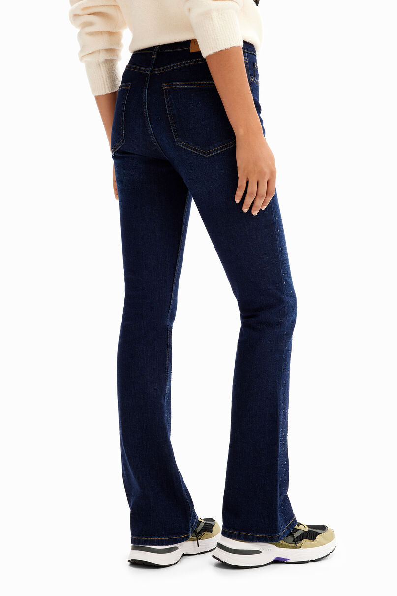 Rhinestone flare jeans
