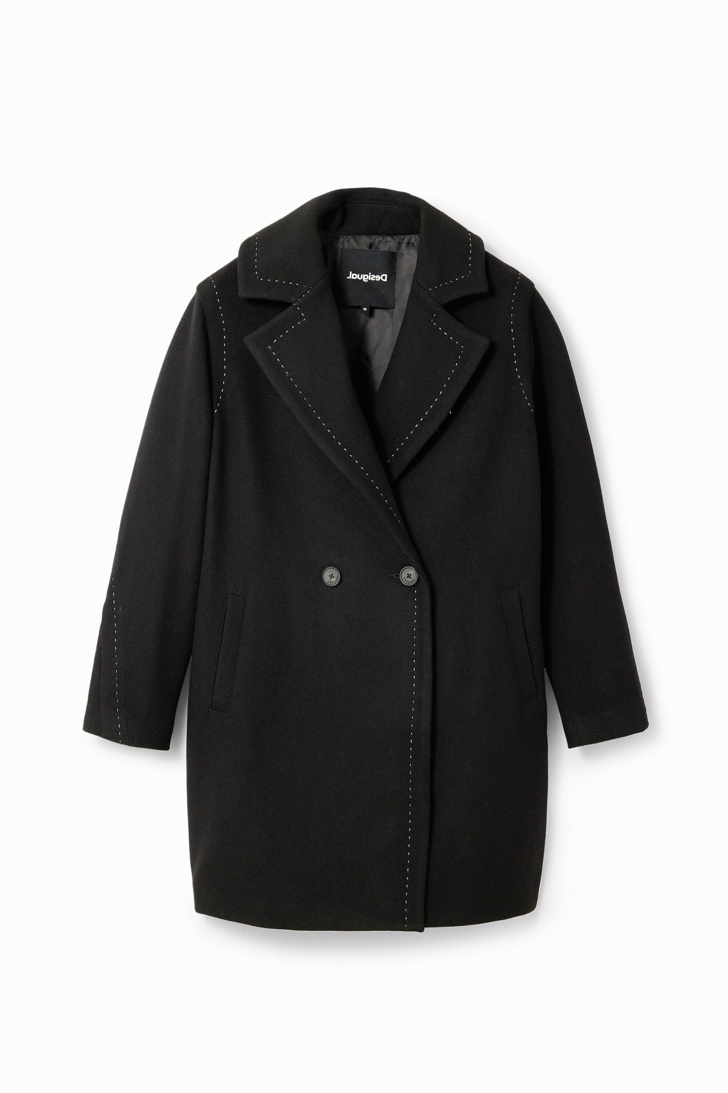 Stitching wool coat