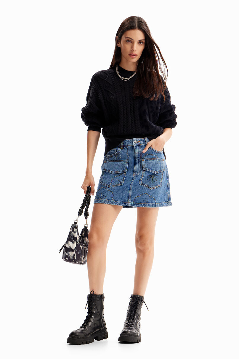 Oversize combination pullover