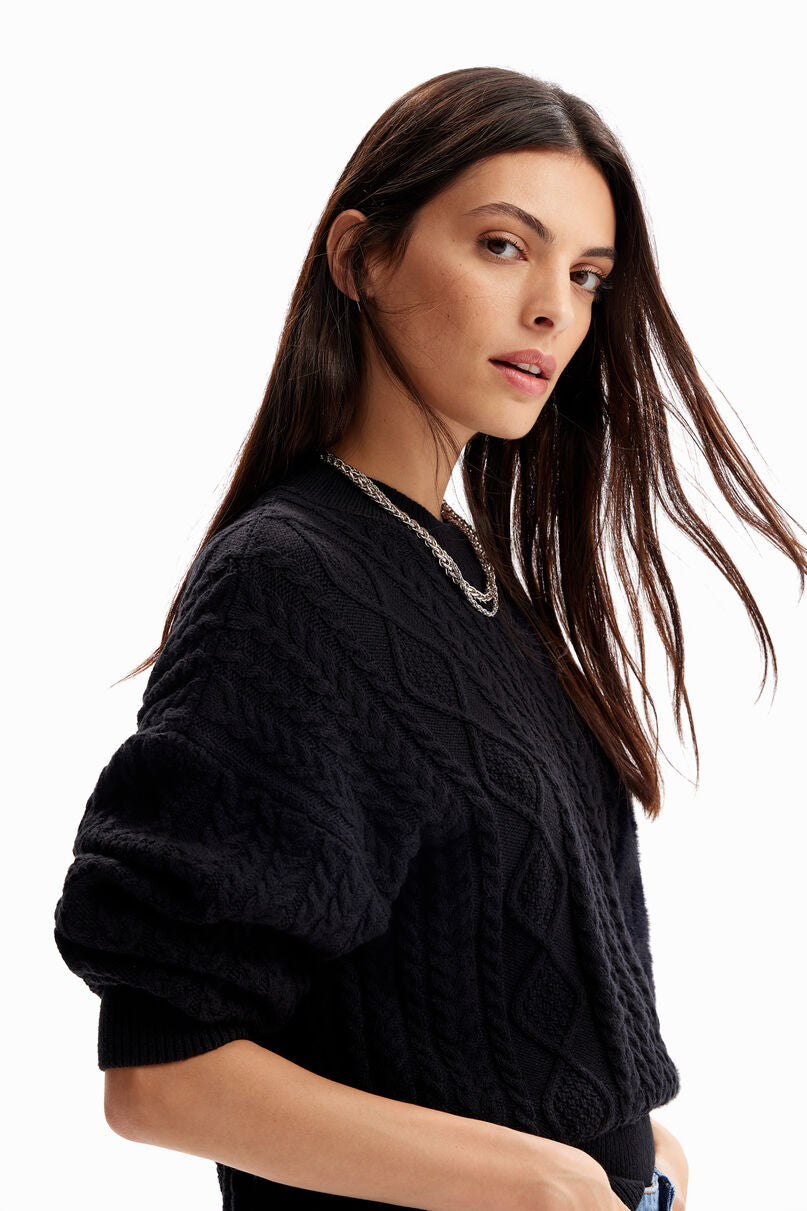 Oversize combination pullover