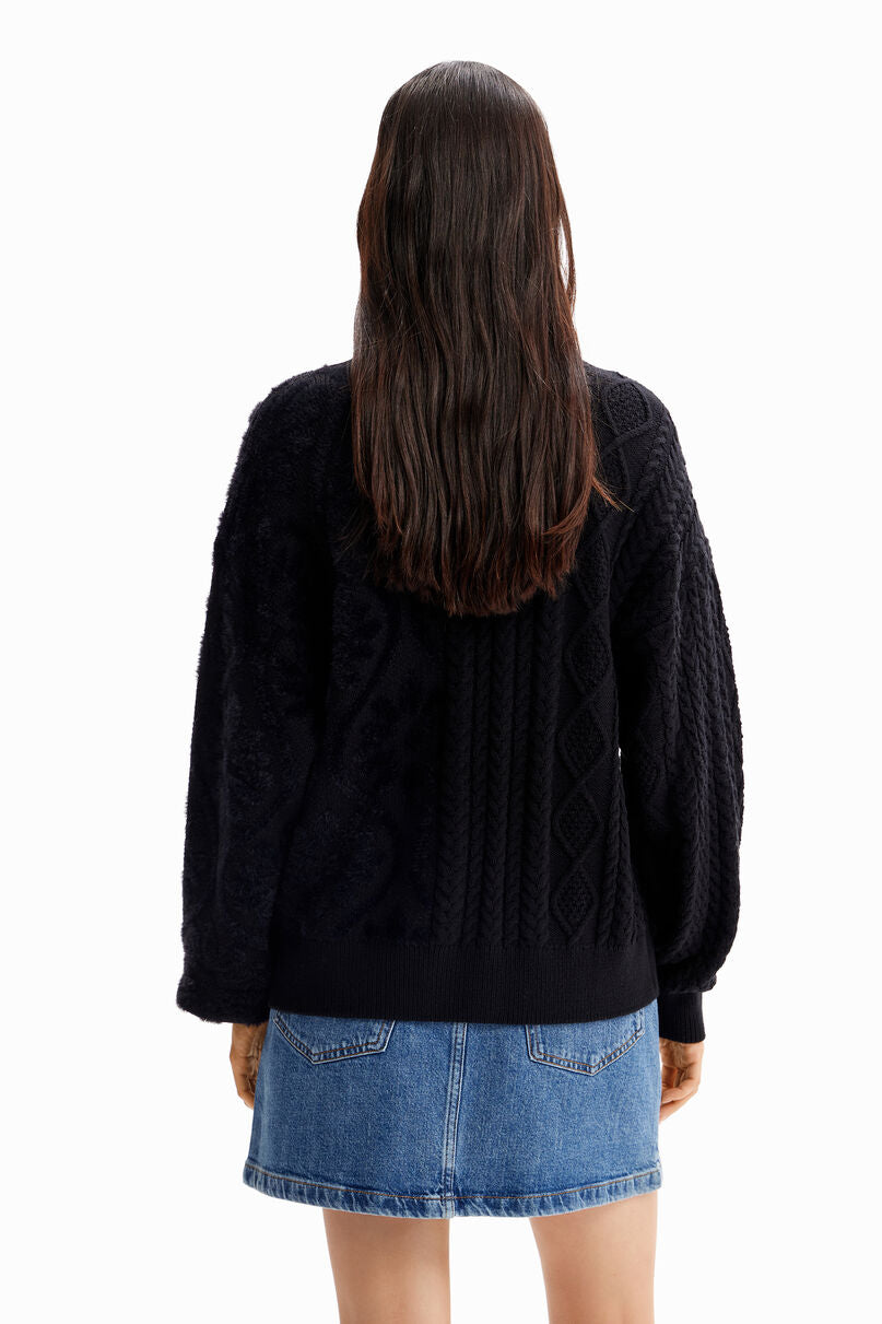 Oversize combination pullover