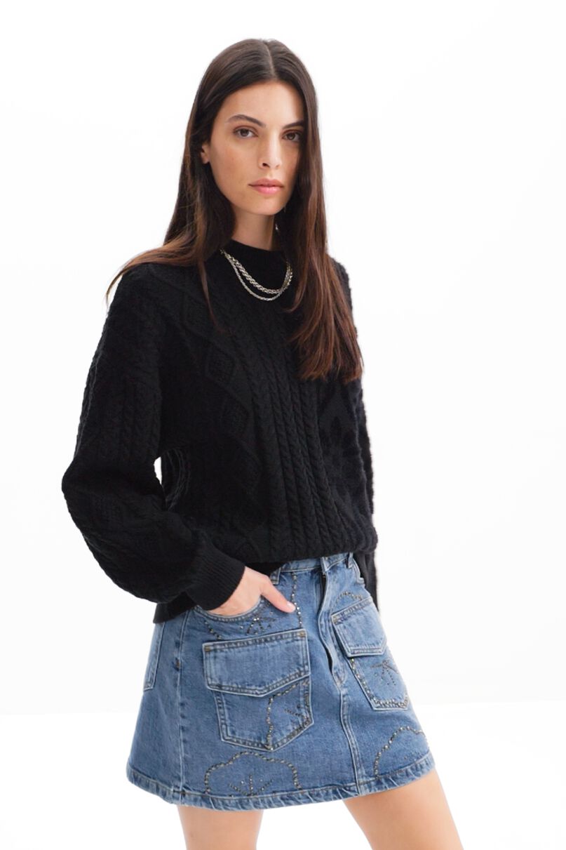 Oversize combination pullover