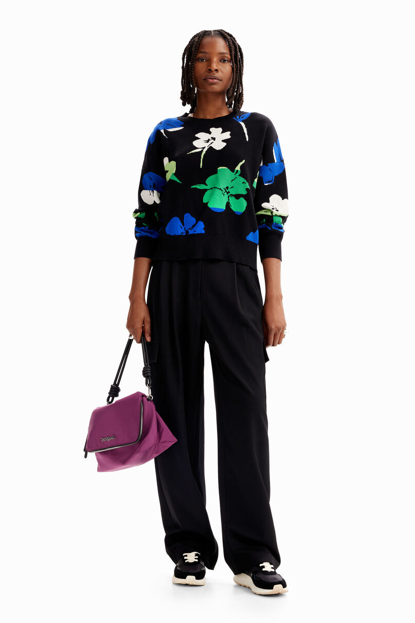 Oversize floral pullover