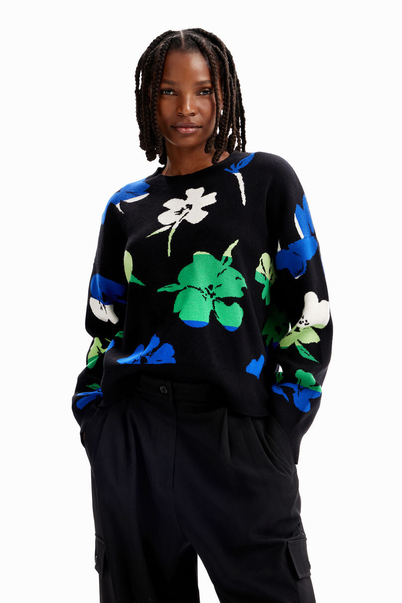 Oversize floral pullover