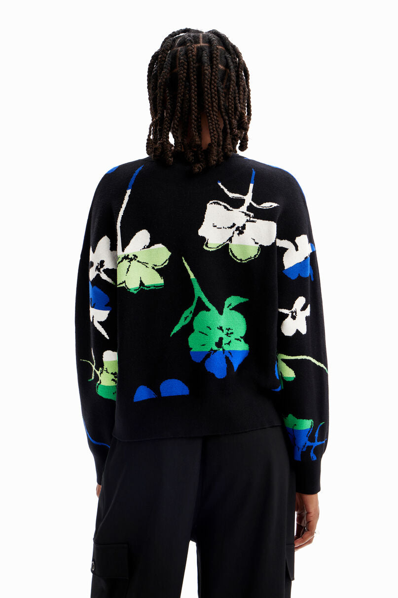 Oversize floral pullover