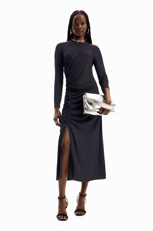 Gathered midi dress