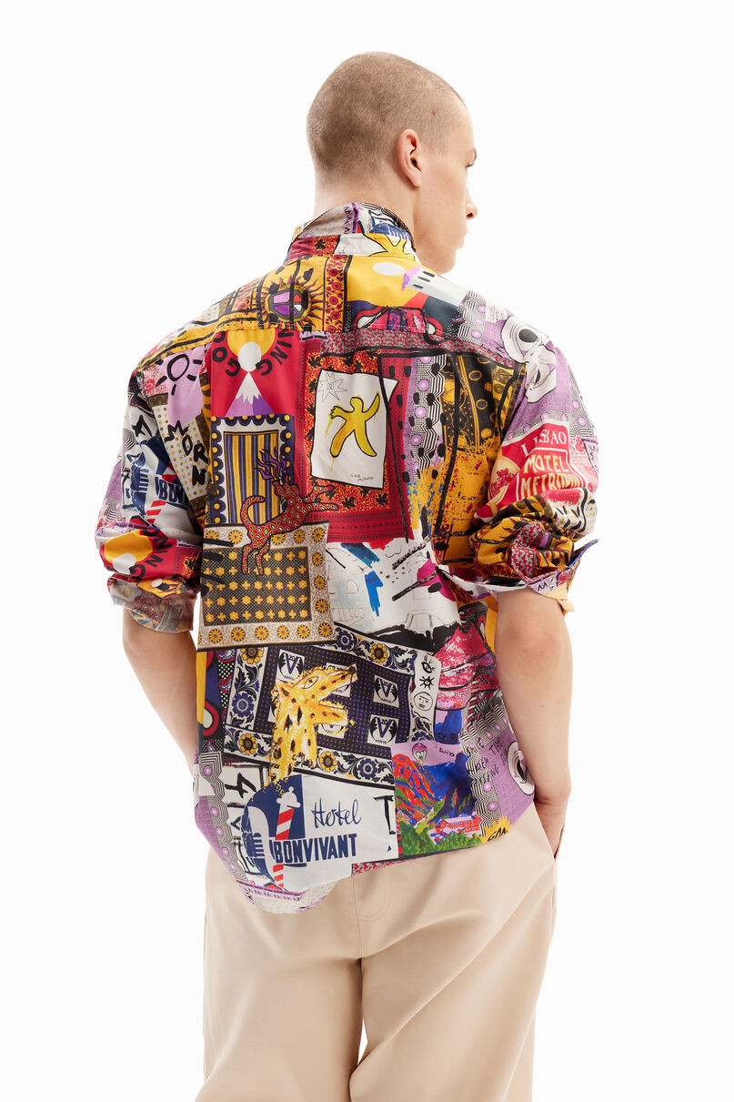 Patchwork poplin shirt