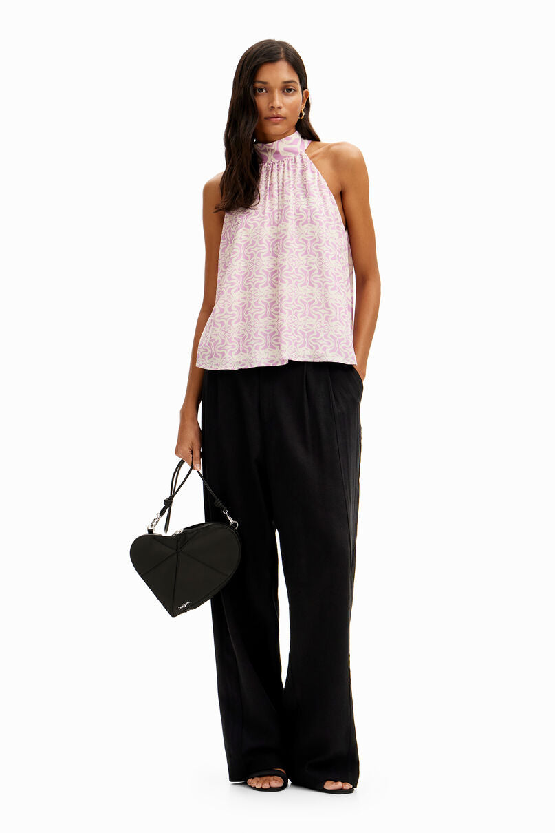 Halter border blouse