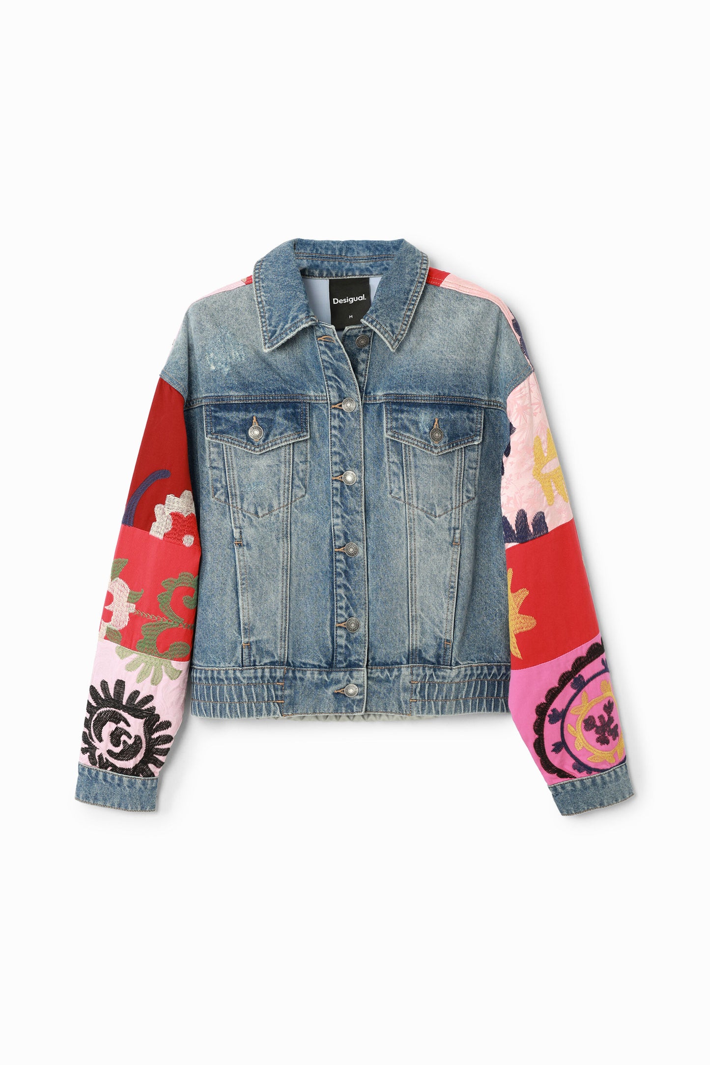 Short patchwork denim jacket