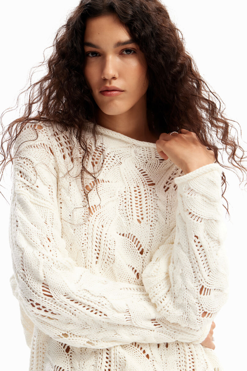 Oversize openwork pullover