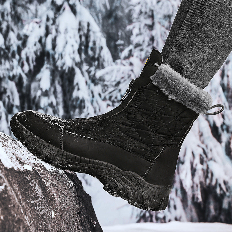 (Limited Time 70% Discount Event) Men's 2024 Winter New Wide Toe Ankle Support Orthopedic Arch Support Snow Boots Warm Waterproof Non-slip Anti-puncture Hiking Boots