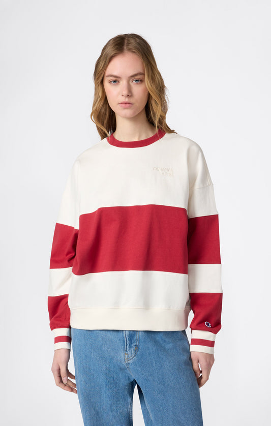 Women's Striped Crewneck Sweatshirt