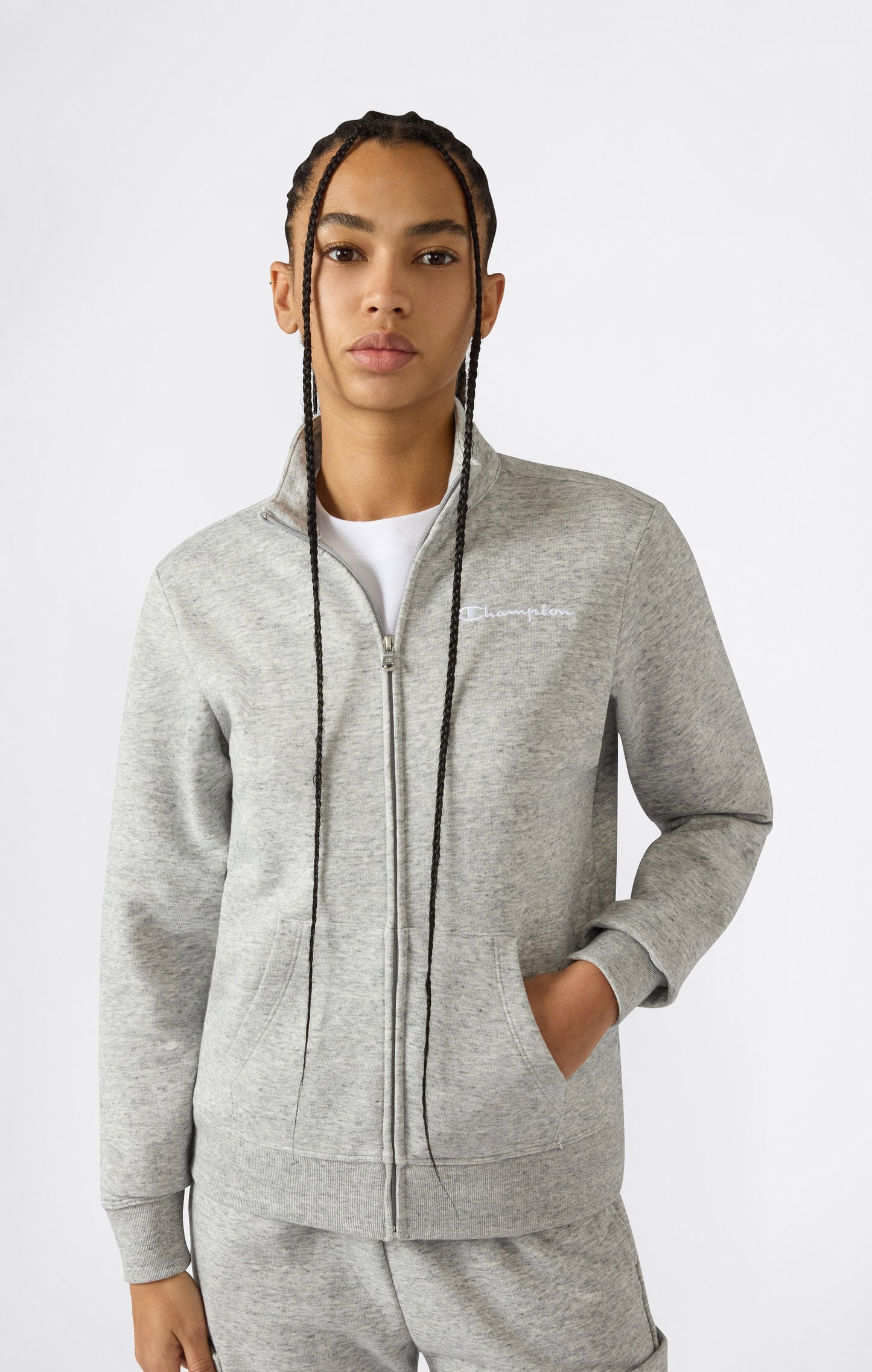 Women's Lightweight Full Zip Sweatshirt with Contrast Logo Icons