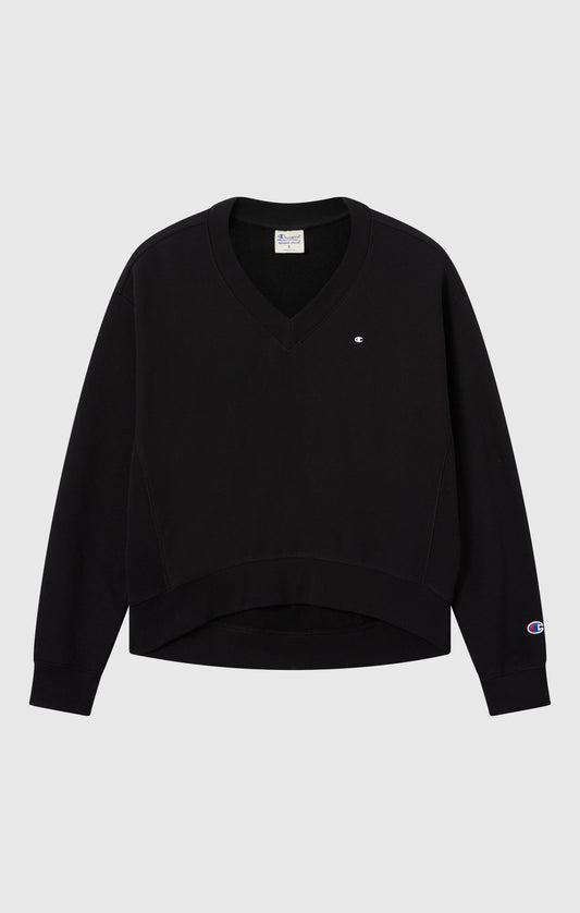 Women's Lightweight Reverse Weave V-Neck Sweatshirt