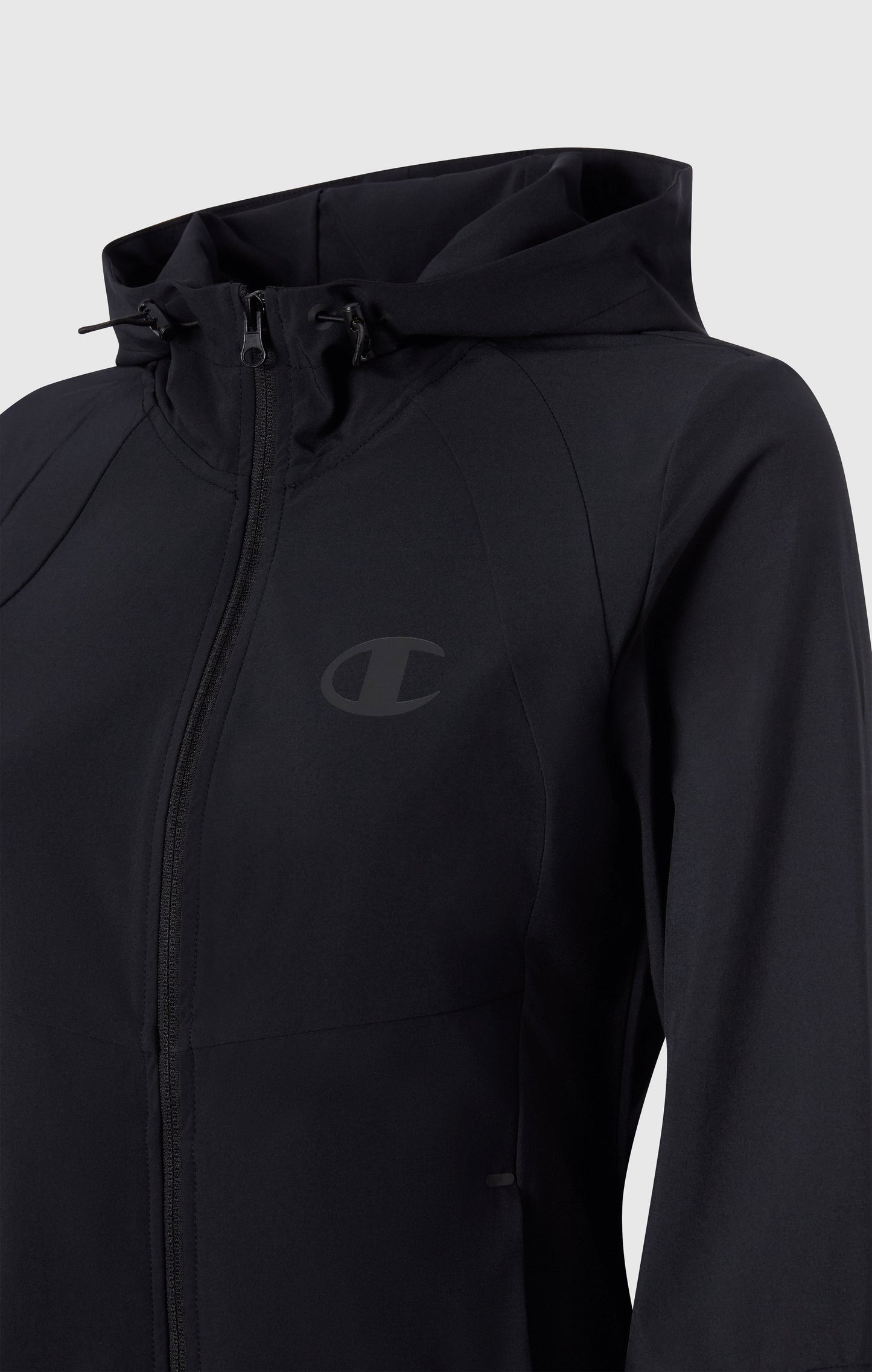 Women's Stretch Nylon Hooded Track Top Slim Fit