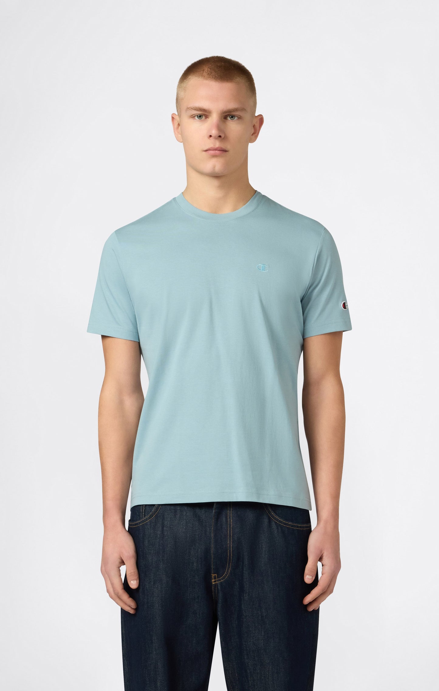 Men's T-Shirt with Small C Embroidery Logo Icons