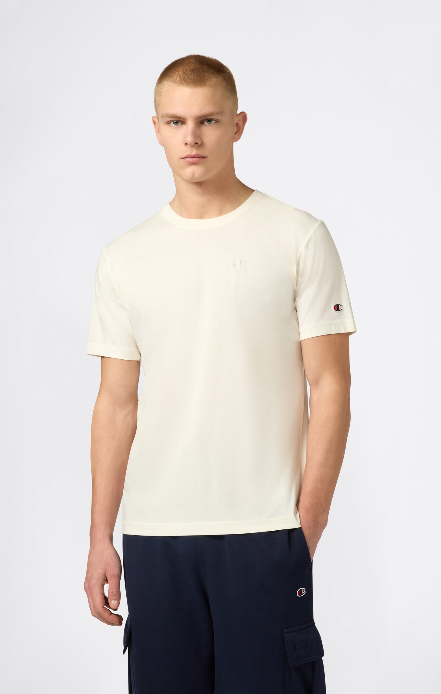 Men's T-Shirt with Small C Embroidery Logo Icons