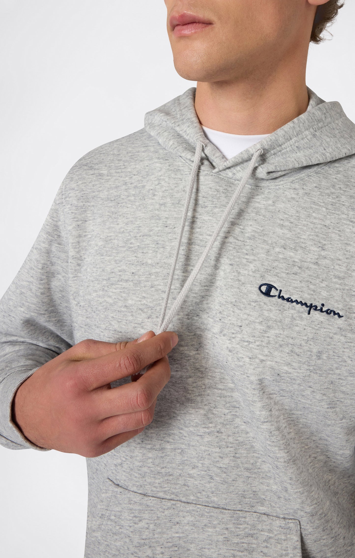 Men's Lightweight Hoodie with Small Embroidered Logo Icons