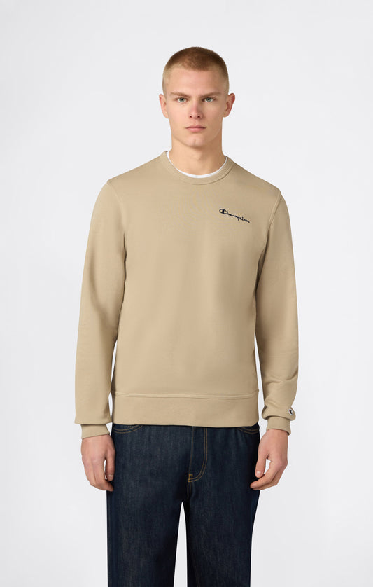 Men's Lightweight Crewneck Sweatshirt with Embroidered Logo Icons
