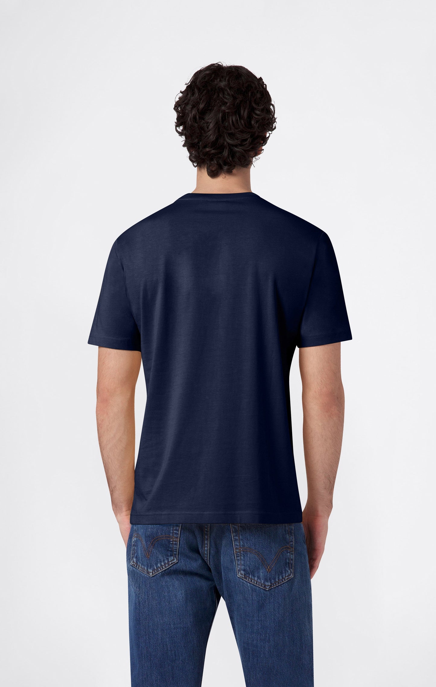 Men's T-Shirt with Small Embroidered Logo Icons