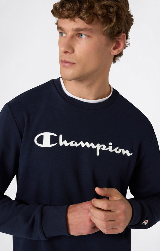 Men's Lightweight Crewneck Sweatshirt with Maxi Printed Logo