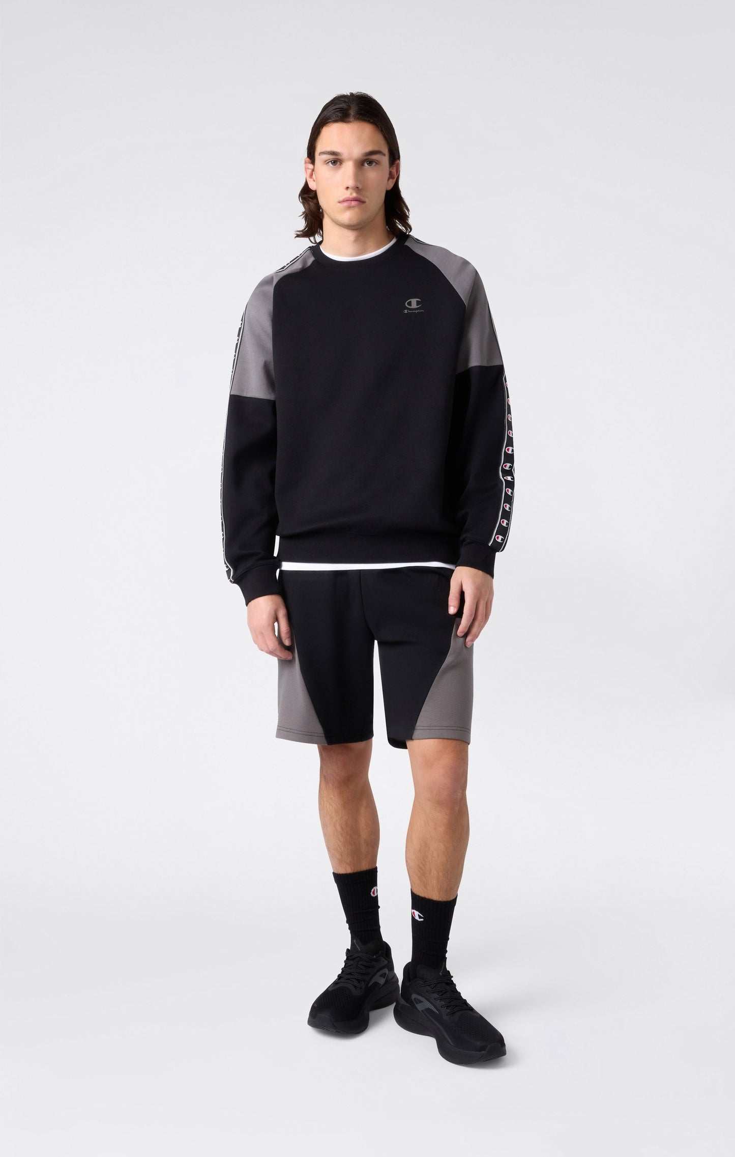 Men's Interlock Tape Logo Crewneck Sweatshirt
