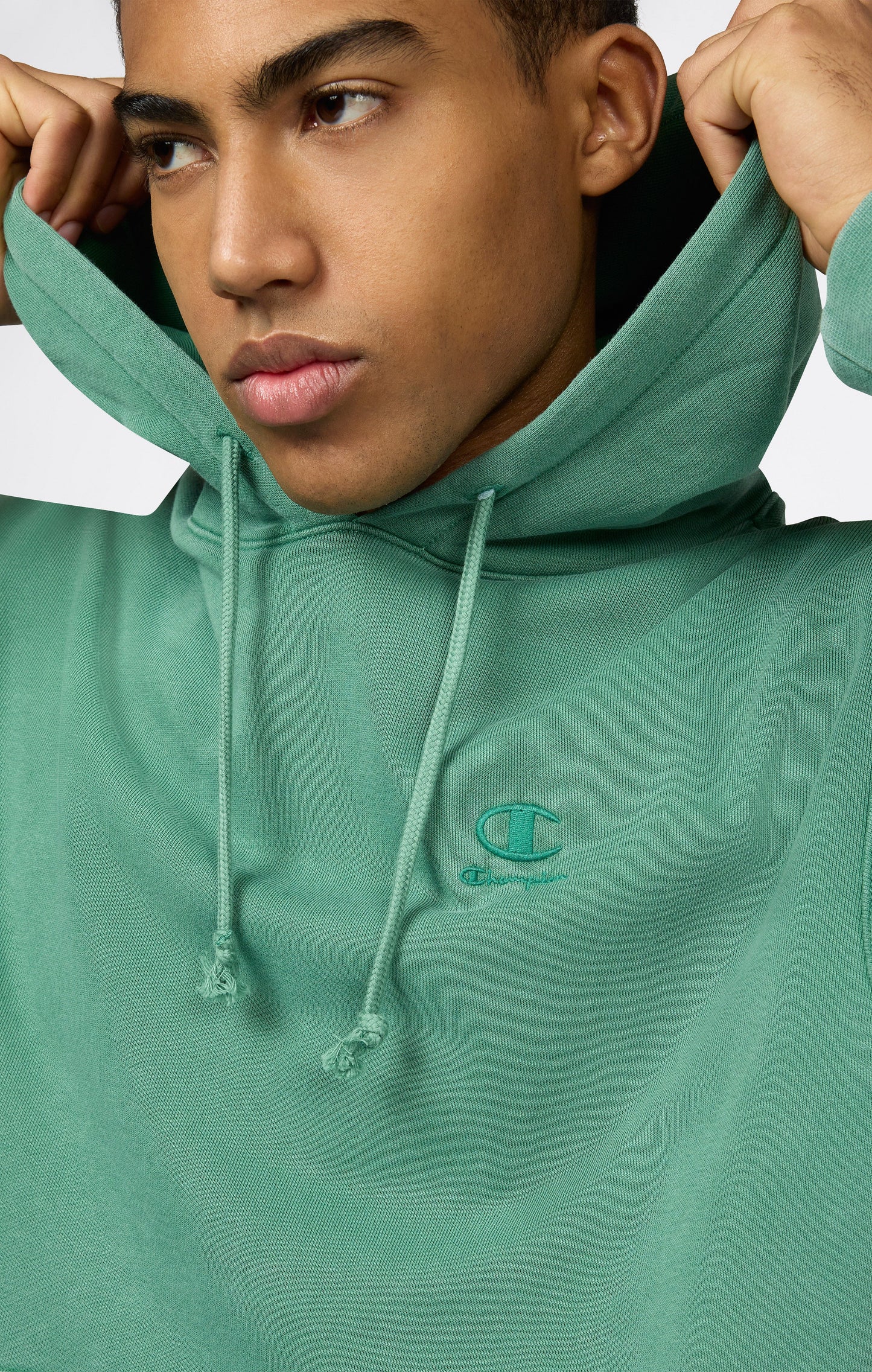 Men's Hooded Sweatshirt with Embroidered Logo and Washed Effect Icons