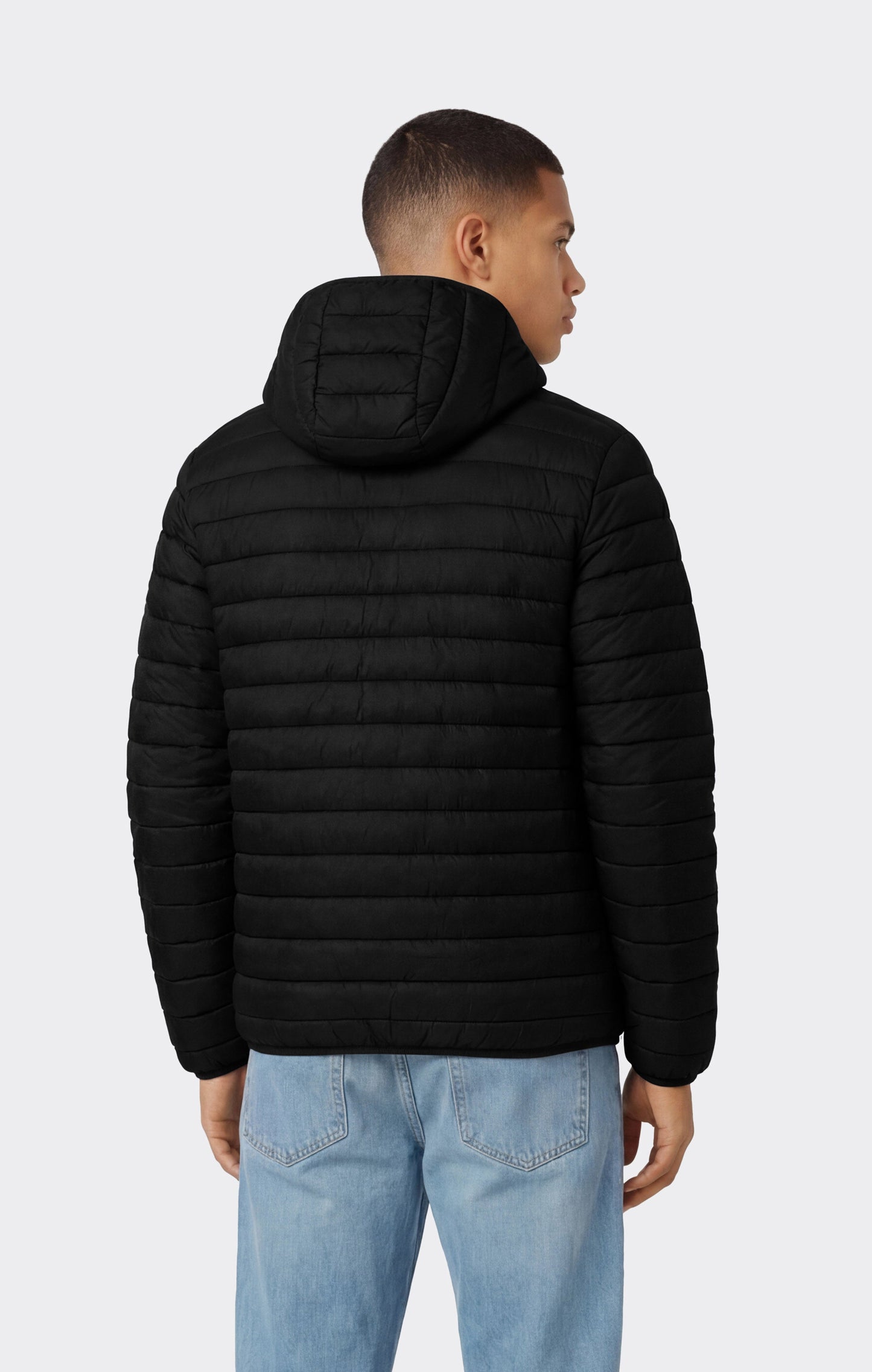 Men's Lightweight Hooded Padded Jacket with Full Zip