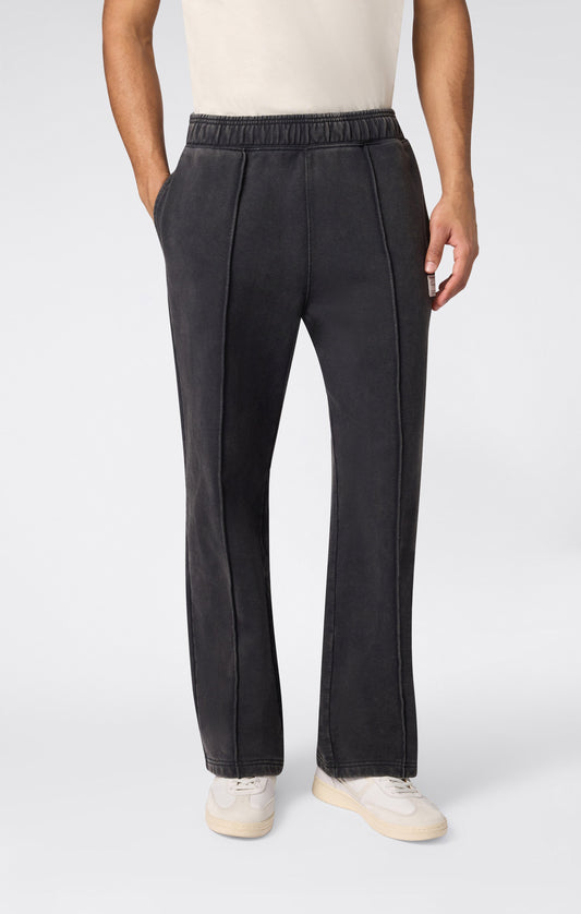 Men's Pants with Stitched Pleat and Washed Effect