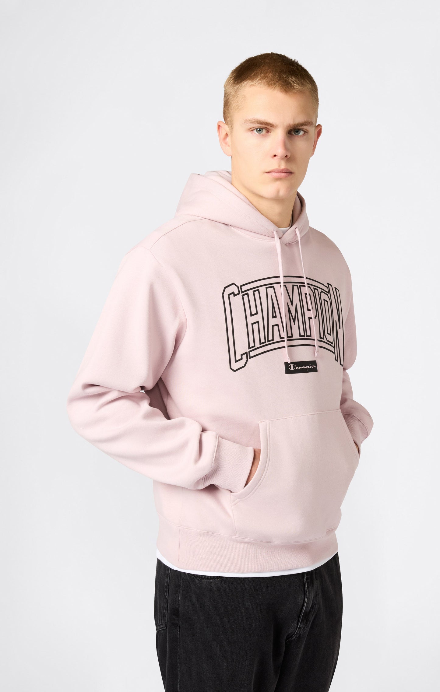 Men's Hooded Sweatshirt With Brushed Interior And Puff Print Logo