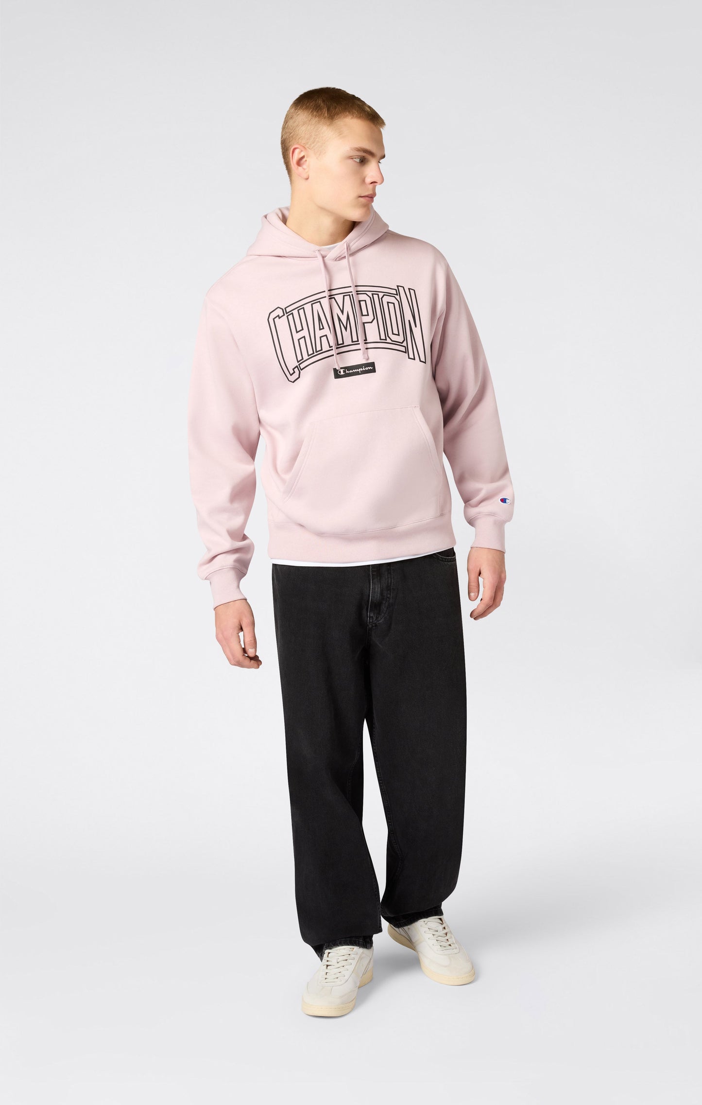 Men's Hooded Sweatshirt With Brushed Interior And Puff Print Logo