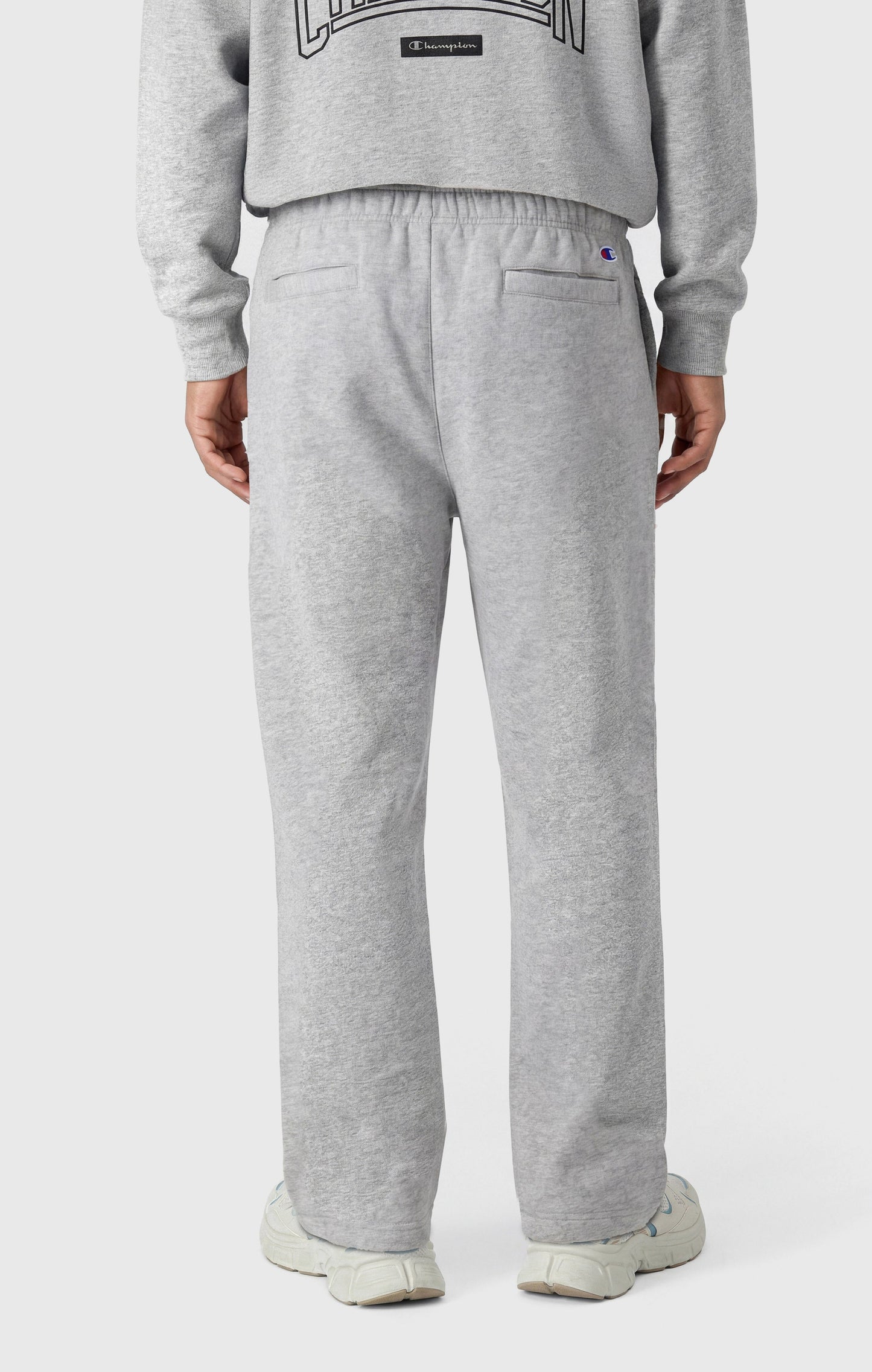 Men's Straight Hem Pants With Brushed Interior And Puff Print Logo