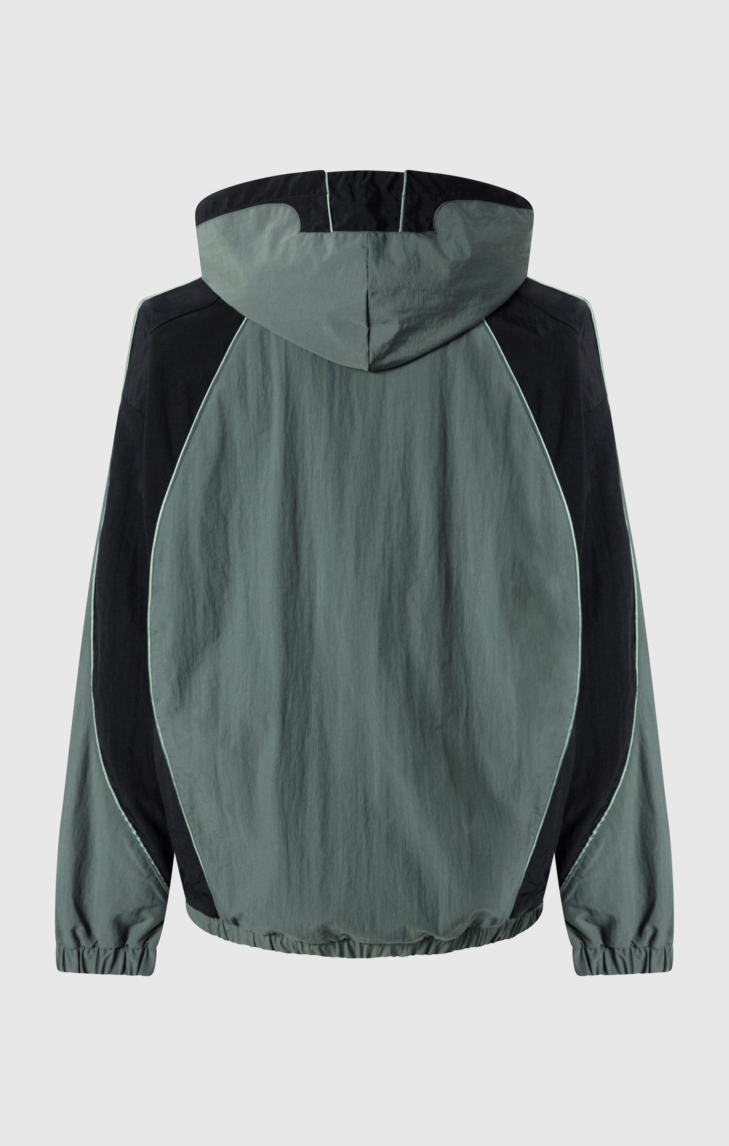 Men's Woven Nylon Full-Zip Hooded Track Top Loose Fit