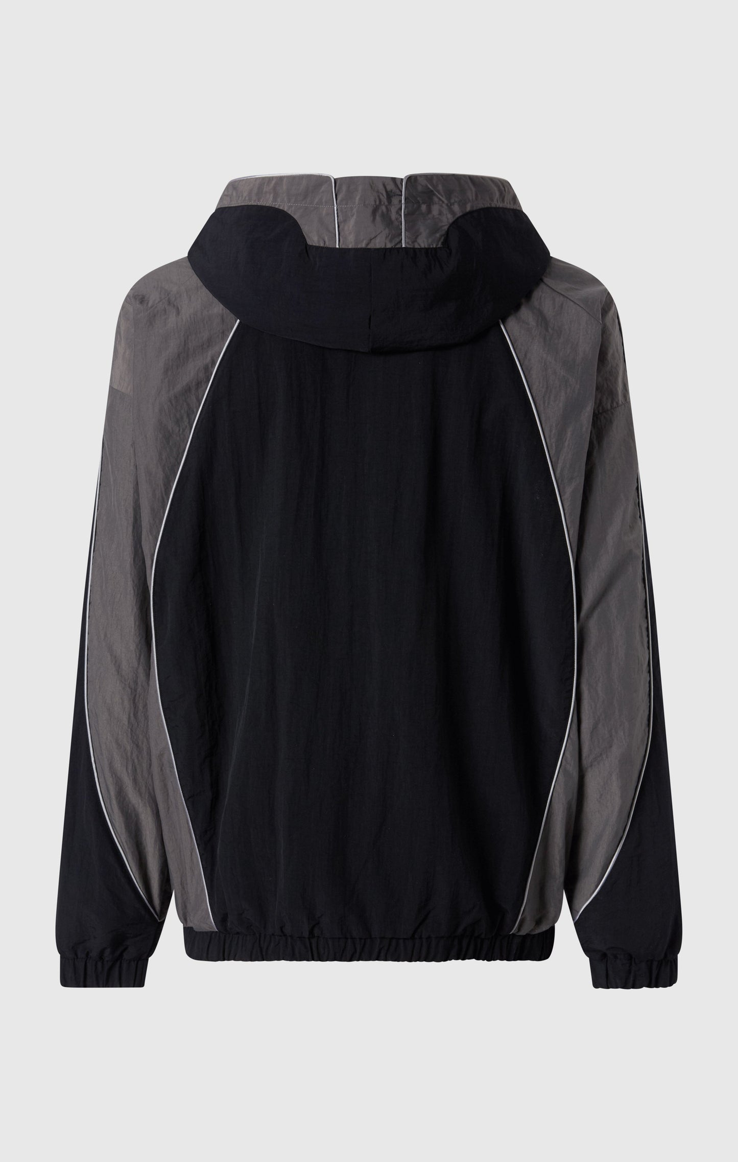 Men's Woven Nylon Full-Zip Hooded Track Top Loose Fit
