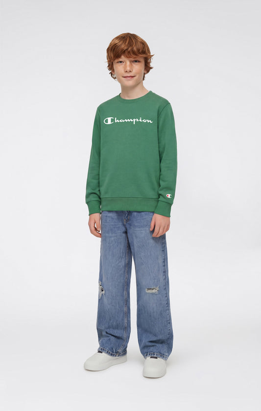 Boys' Lightweight Crewneck Sweatshirt with Maxi Printed Logo