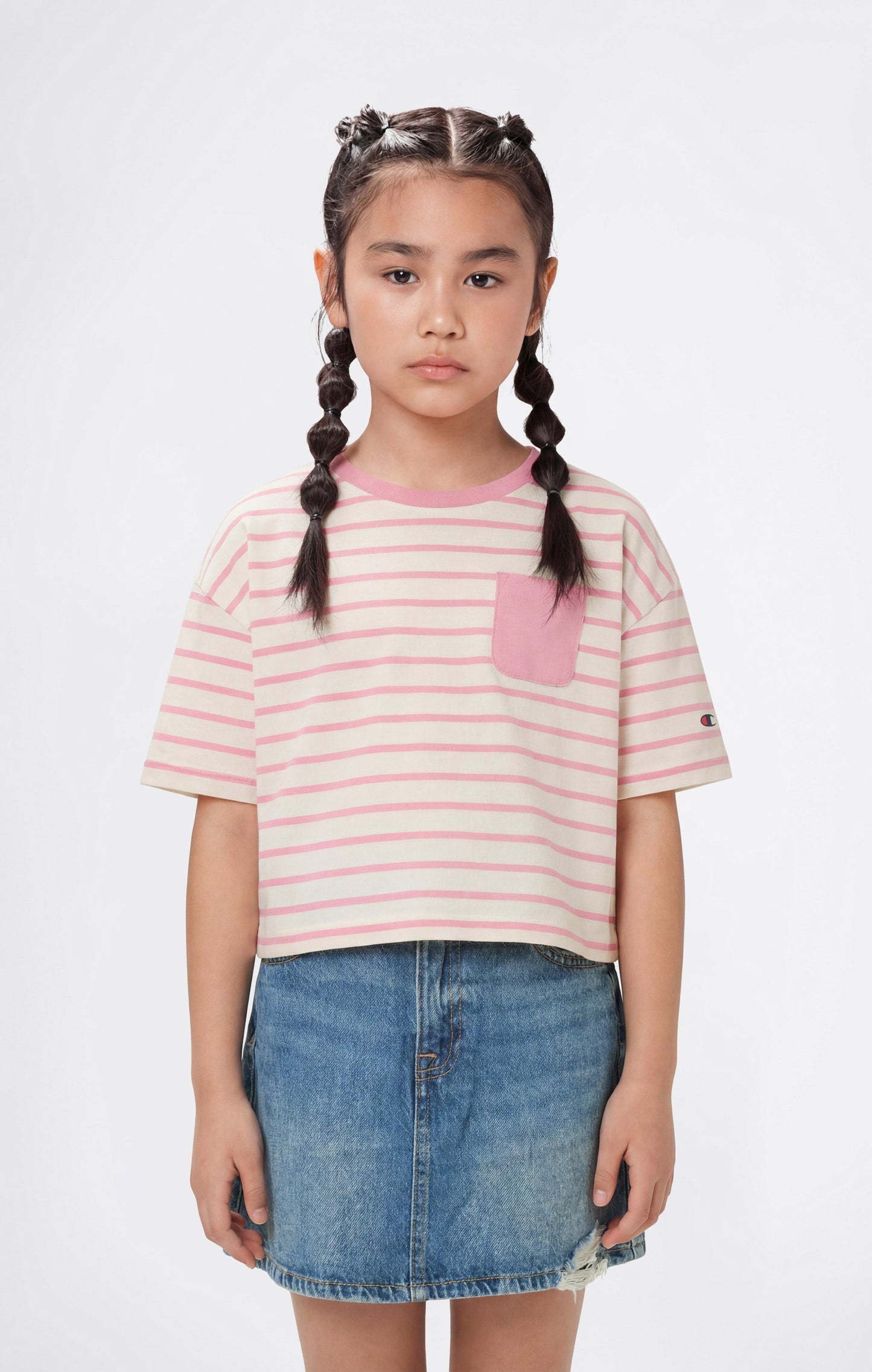 Girls' Oversized Striped T-Shirt Icons
