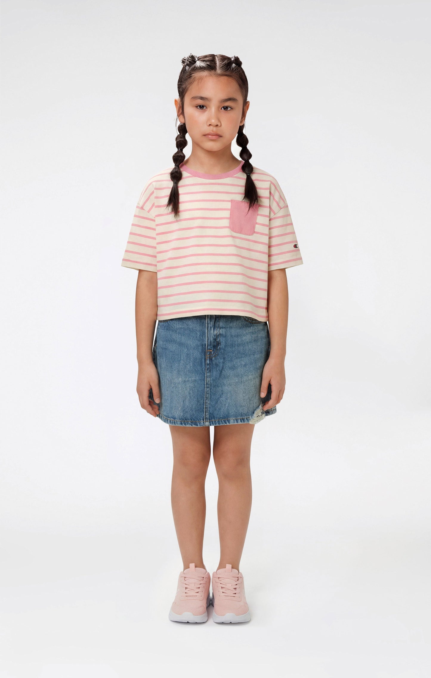 Girls' Oversized Striped T-Shirt Icons