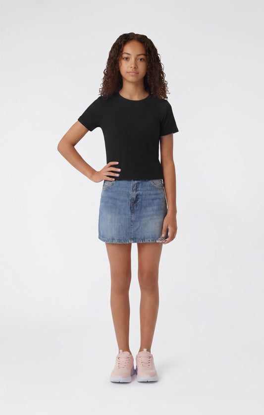 Girls' Stretch Rib Crewneck T-Shirt Icons