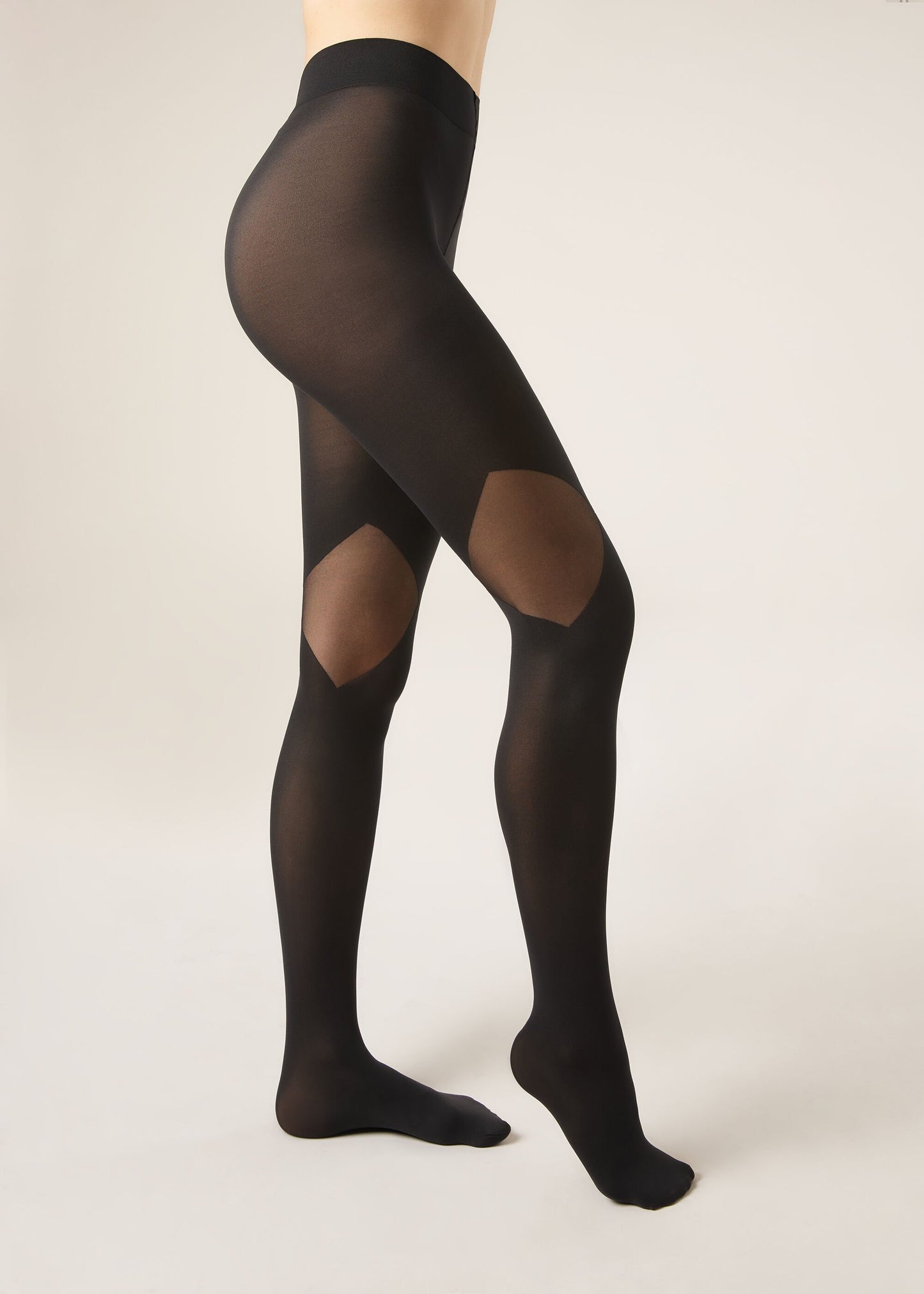 Sheer Insert Opaque Tights