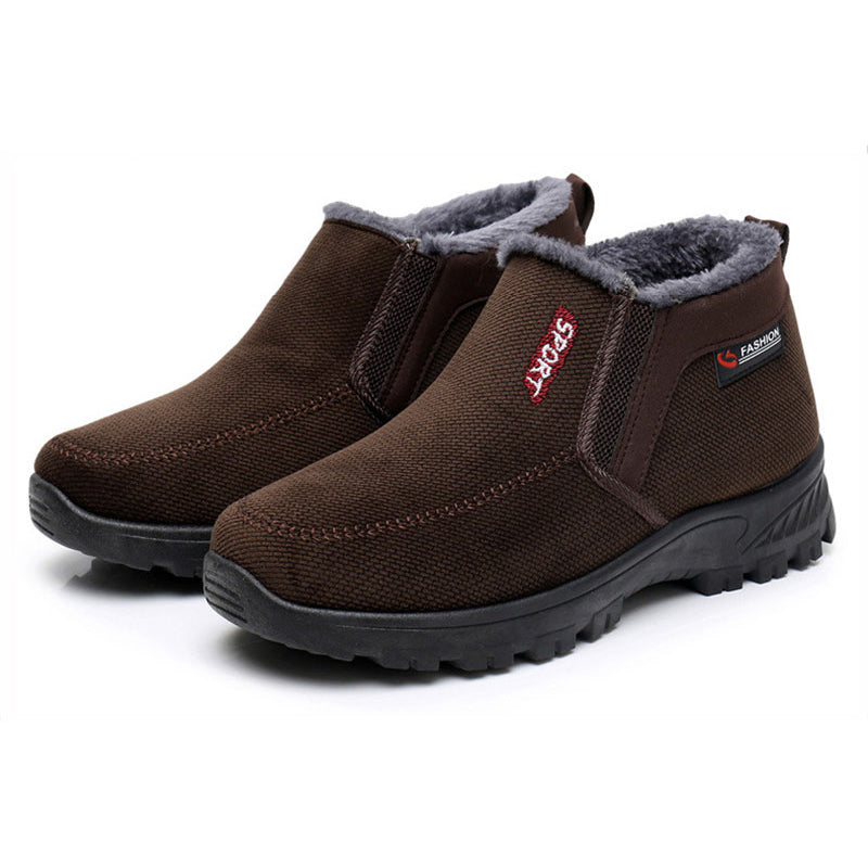 (CLEARANCE SALE 70% OFF)) Men's 2024 Winter New Waterproof And Non-Slip Slip-On Warm Cotton Shoes Correction Ankle Support Wide Toe Arch Support Sports Shoes